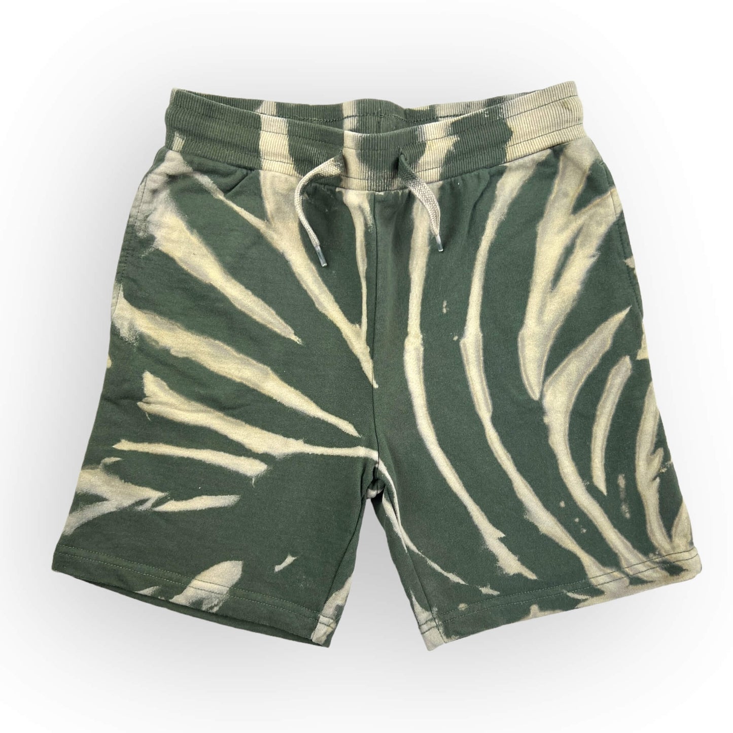 Green Reverse Swirl Tie Dye Shorts Age 10