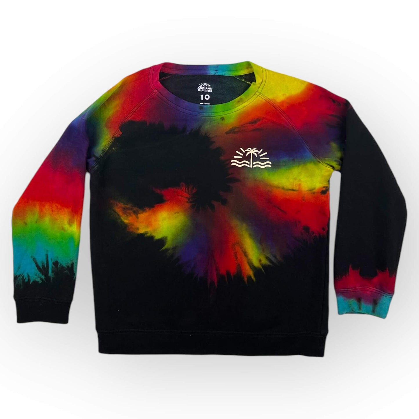 Reverse Rainbow Tie Dye Sweatshirt Age 10