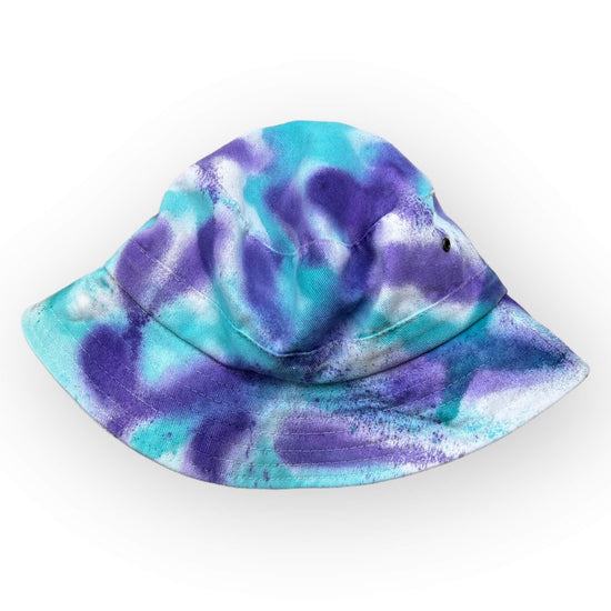 Aqua Purple Tie Dye Bucket Hat - Toddler / Child Adjustable