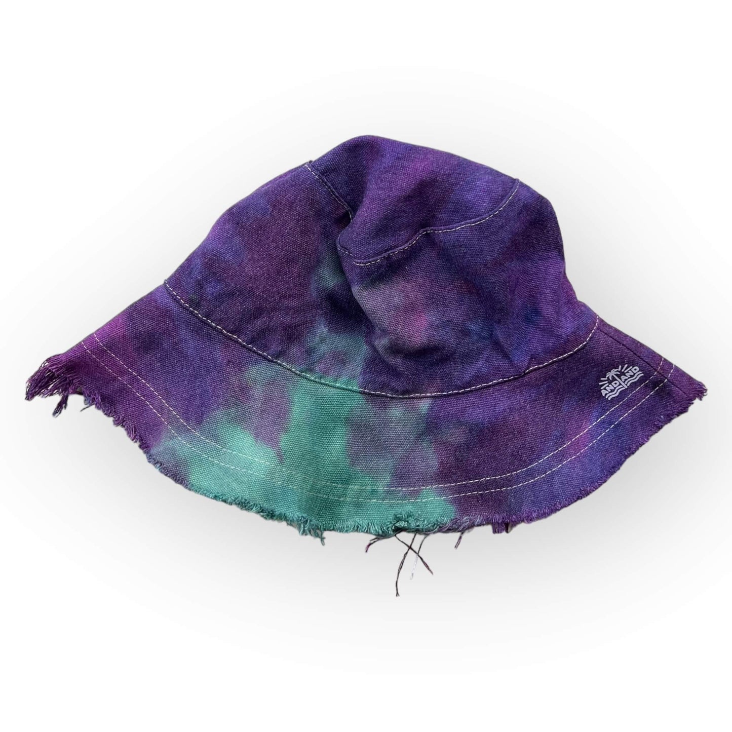 Purple & Aqua Tie Dye Summer Hat - Older Child / Adult Size
