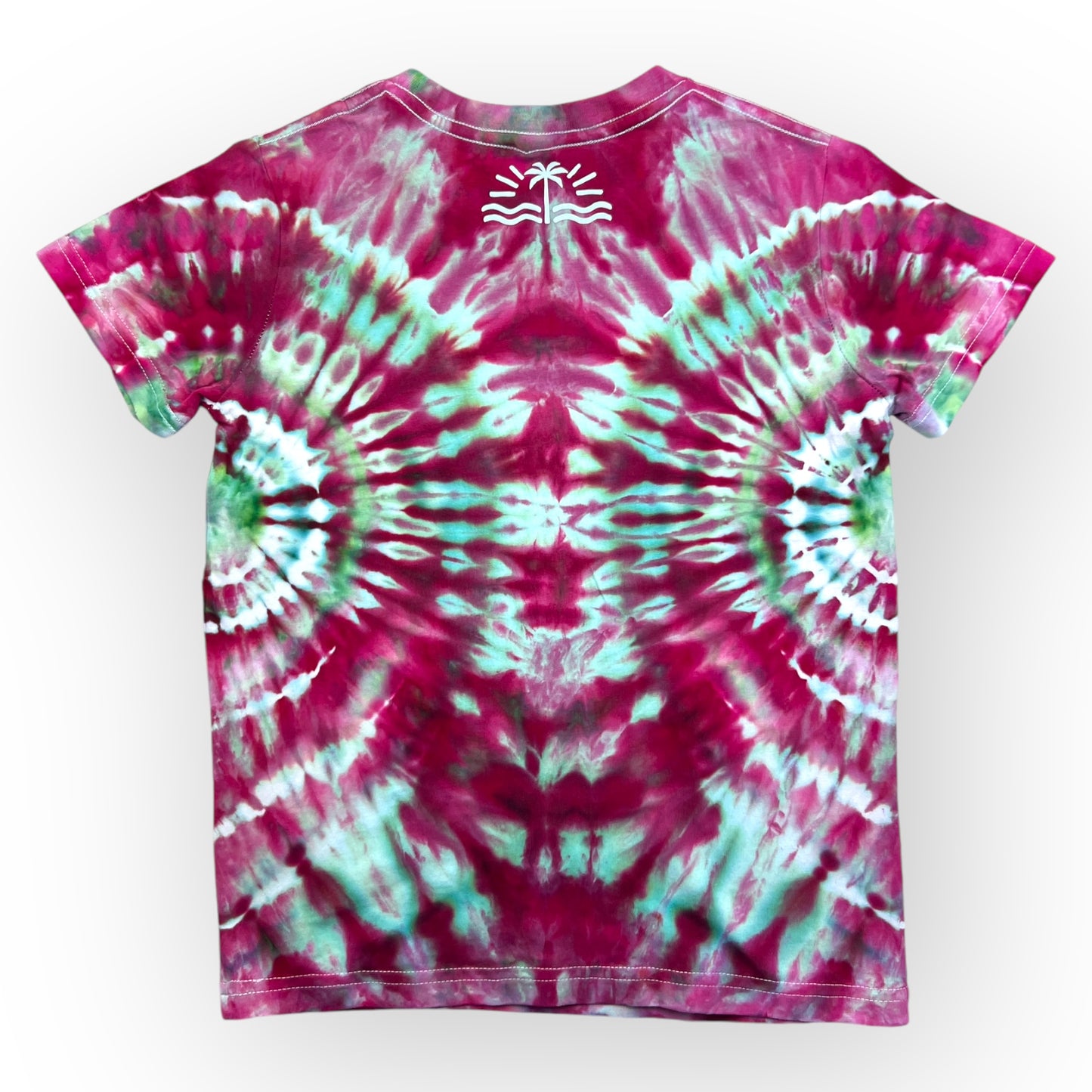 Aqua Pink Tie Dye Tee Age 8