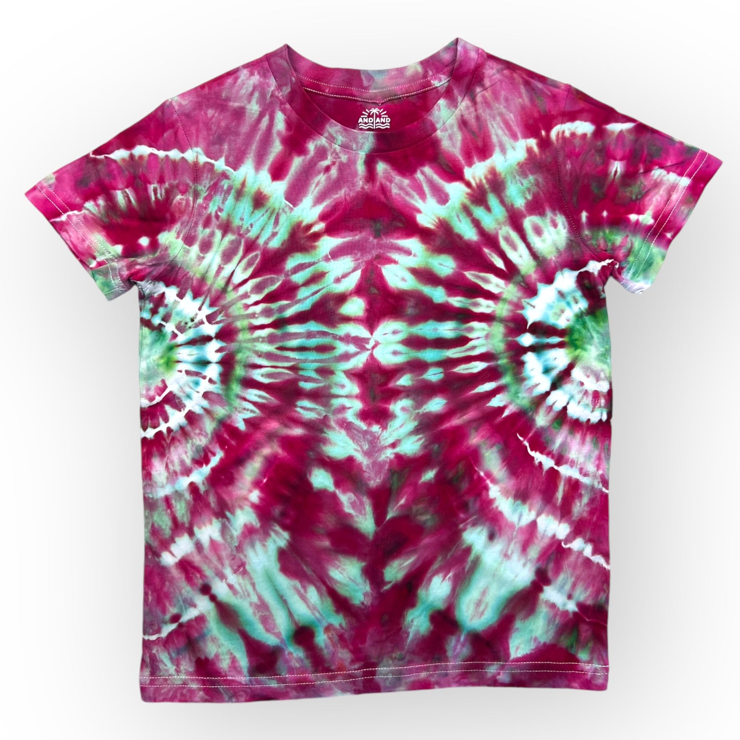 Aqua Pink Tie Dye Tee Age 8