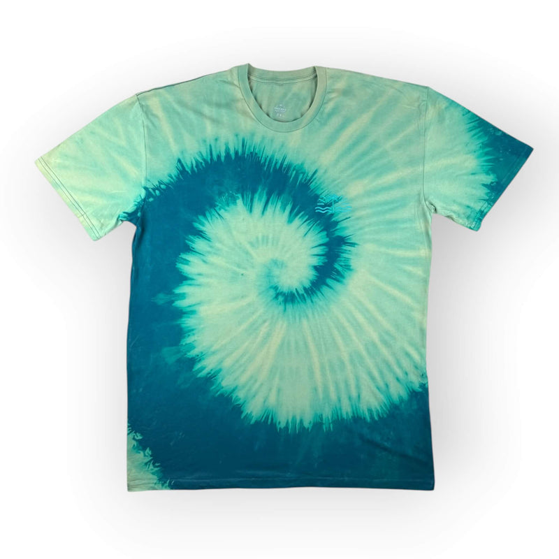 hand dyed Tie Dye Tee - Adults Light Aqua Reverse by And And Tie Dye
