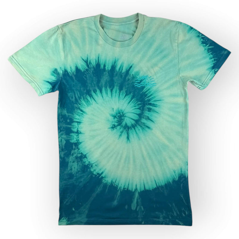 hand dyed Tie Dye Tee - Adults Light Aqua Reverse by And And Tie Dye