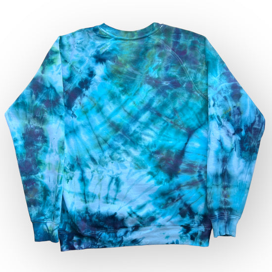 Load image into Gallery viewer, Aqua Tie Dye Sweatshirt - Adult Small
