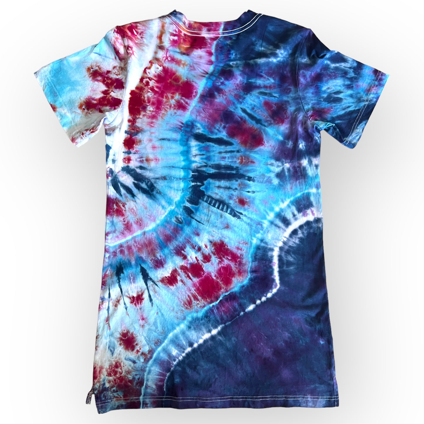 Blues & Pinks Fan Women's Tie Dye Tee Dress Small