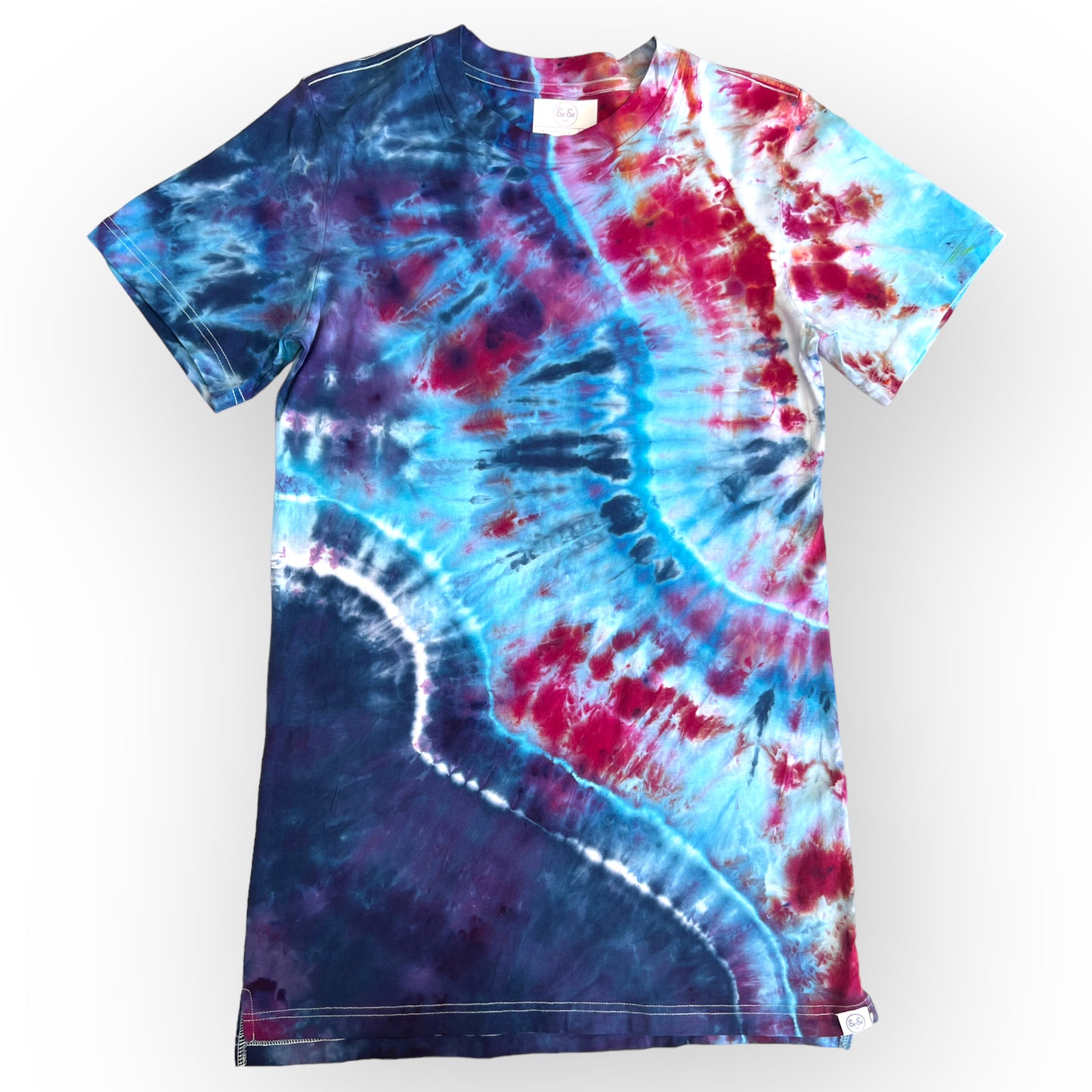 Blues & Pinks Fan Women's Tie Dye Tee Dress Small