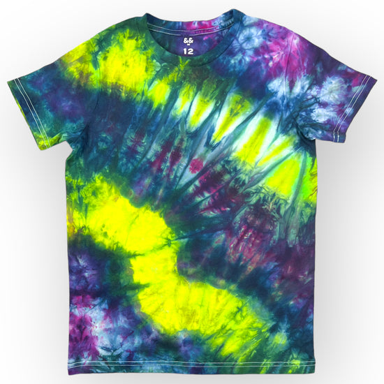Load image into Gallery viewer, Blue &amp;amp; Green Tie Dye Tee Age 12
