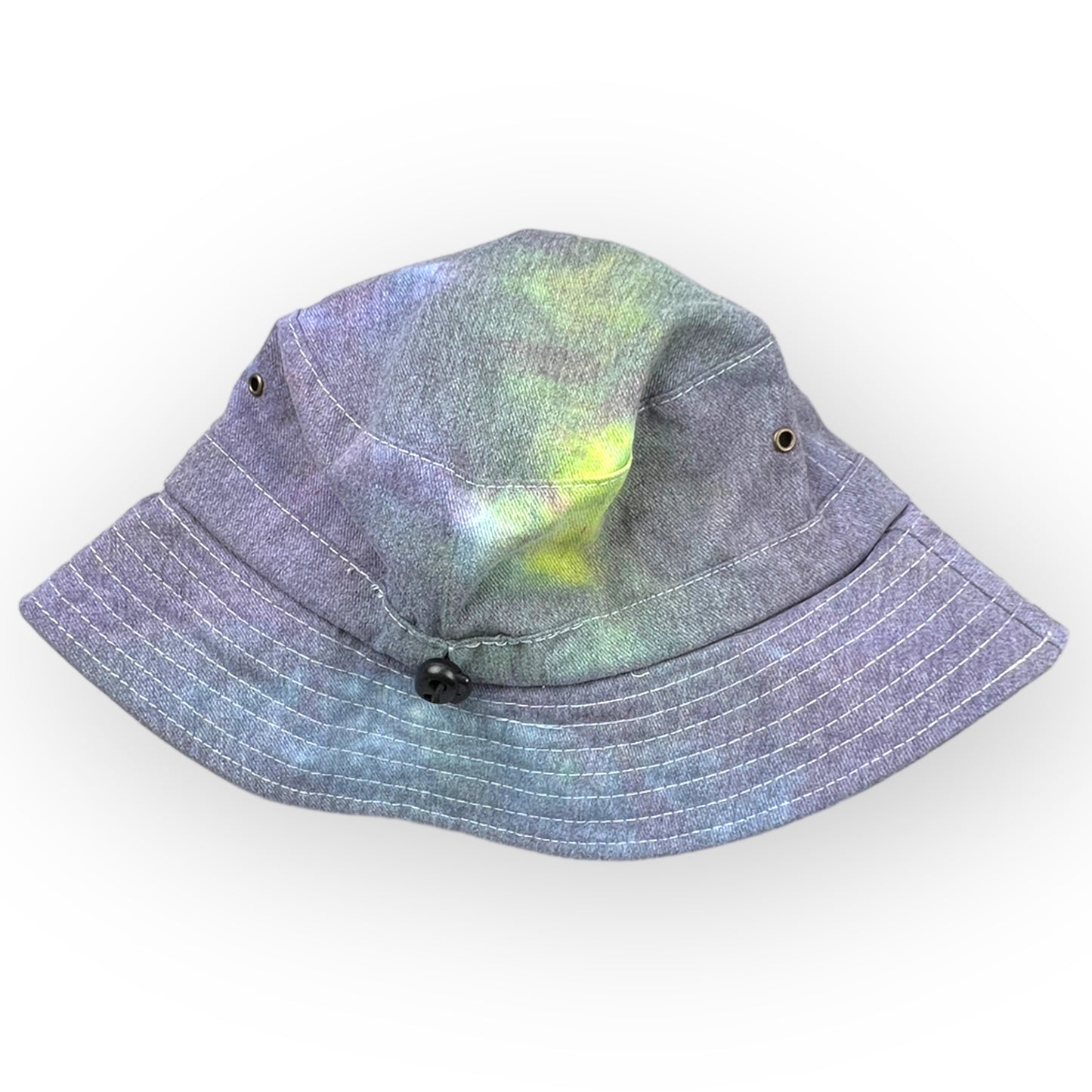Load image into Gallery viewer, Purple &amp;amp; Lime Tie Dye Bucket Hat - Toddler / Child Adjustable
