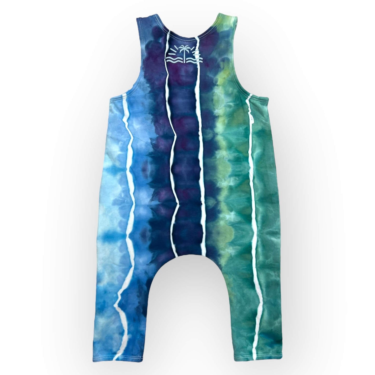 Blues & Greens Tie Dye Slouch Romper Age 6-12 Months