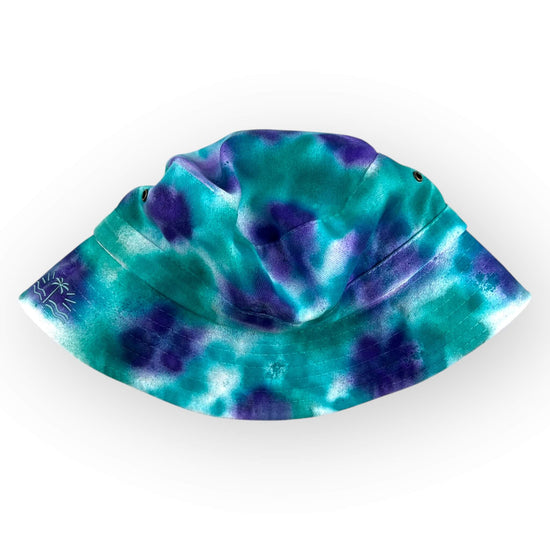 Aqua Green & Purple Tie Dye Bucket Hat - Toddler / Child Adjustable