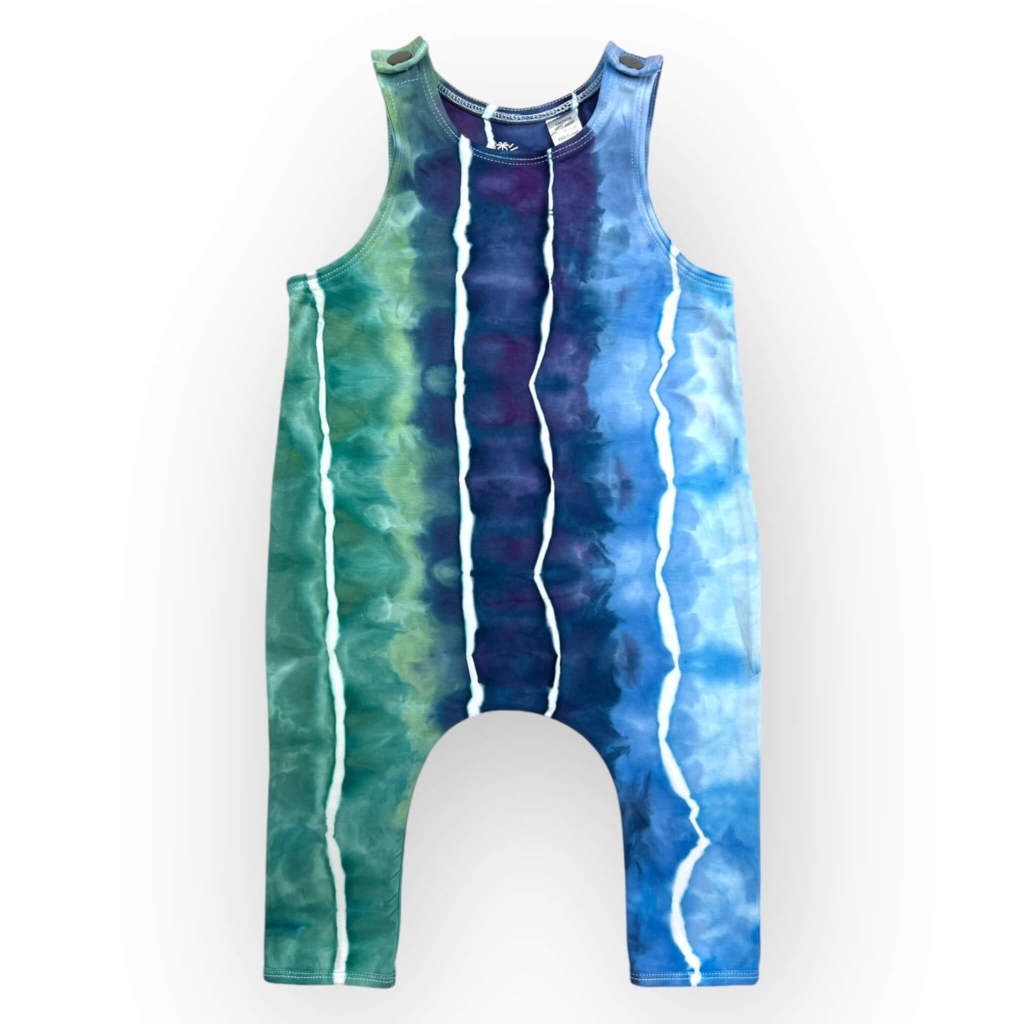 Blues & Greens Tie Dye Slouch Romper Age 6-12 Months