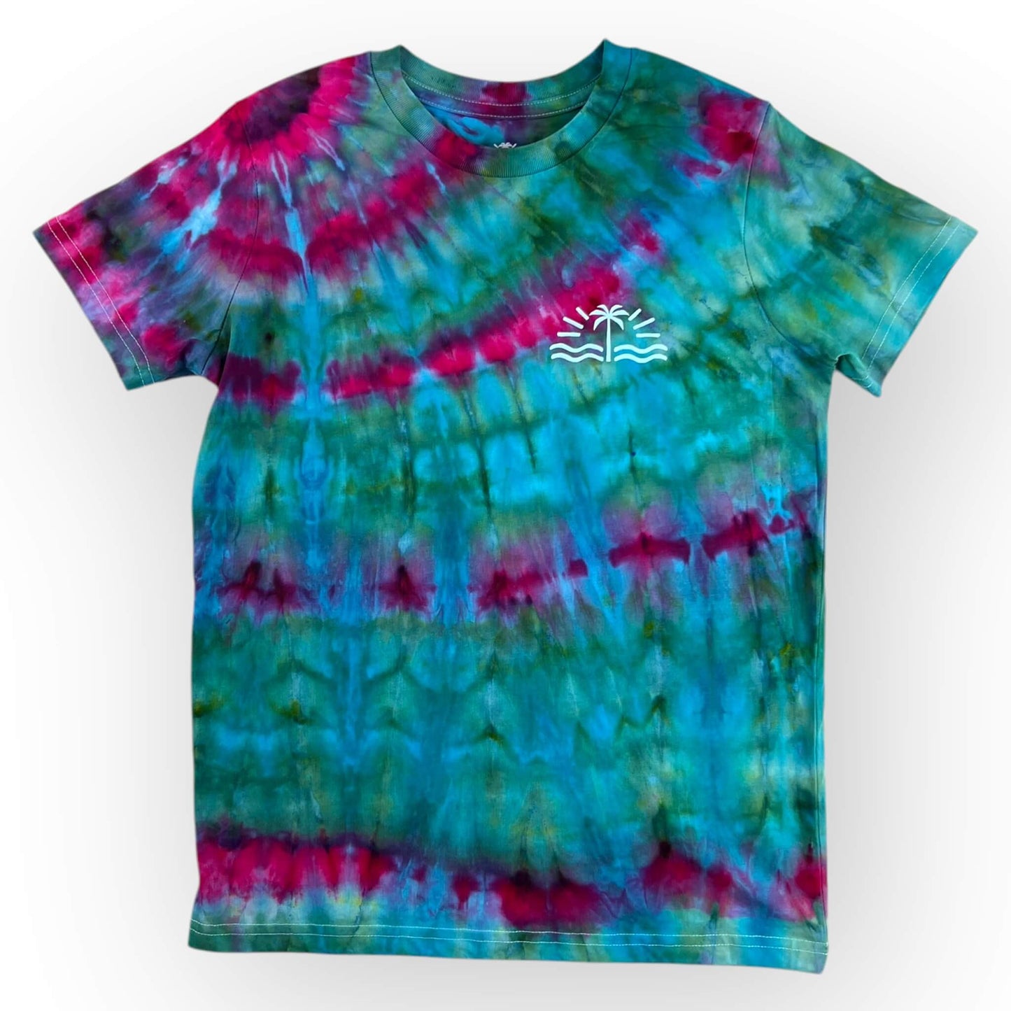 Aqua Pink Tie Dye Tee Age 10