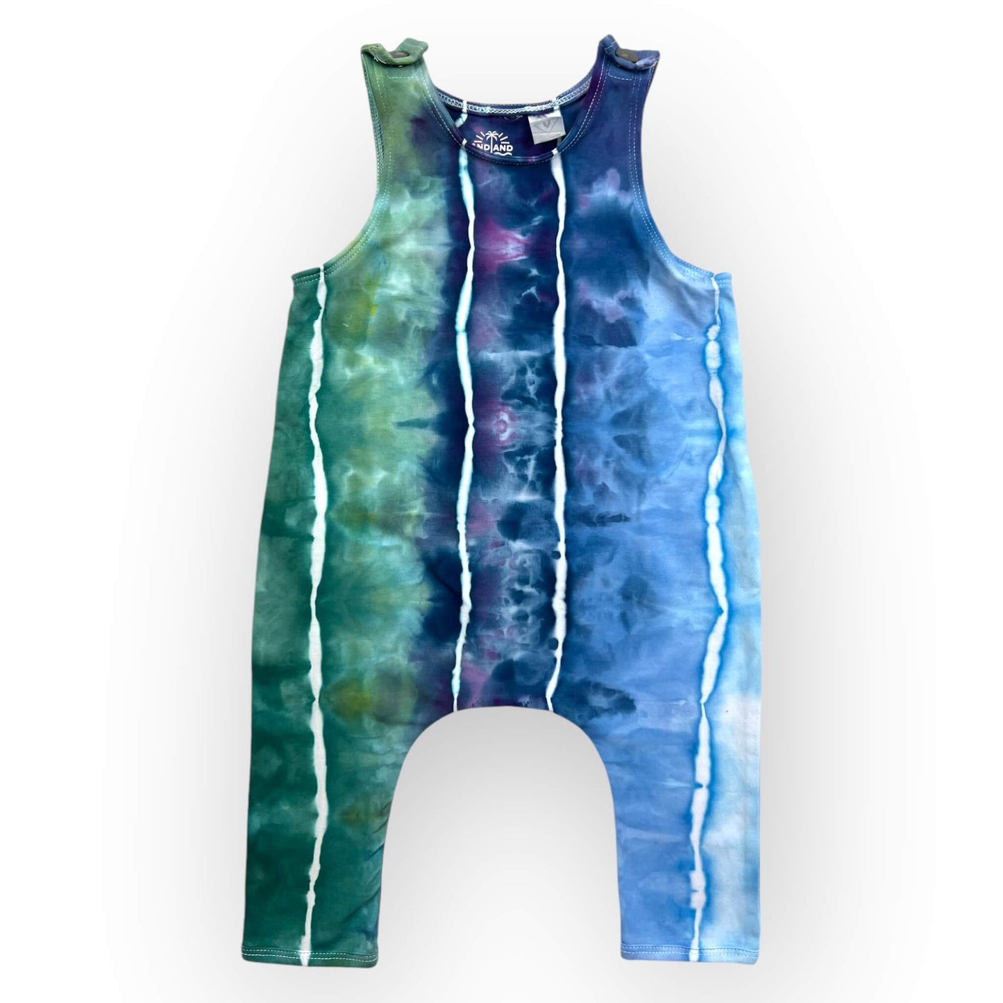 Blues & Greens Tie Dye Slouch Romper Age 3-6 Months