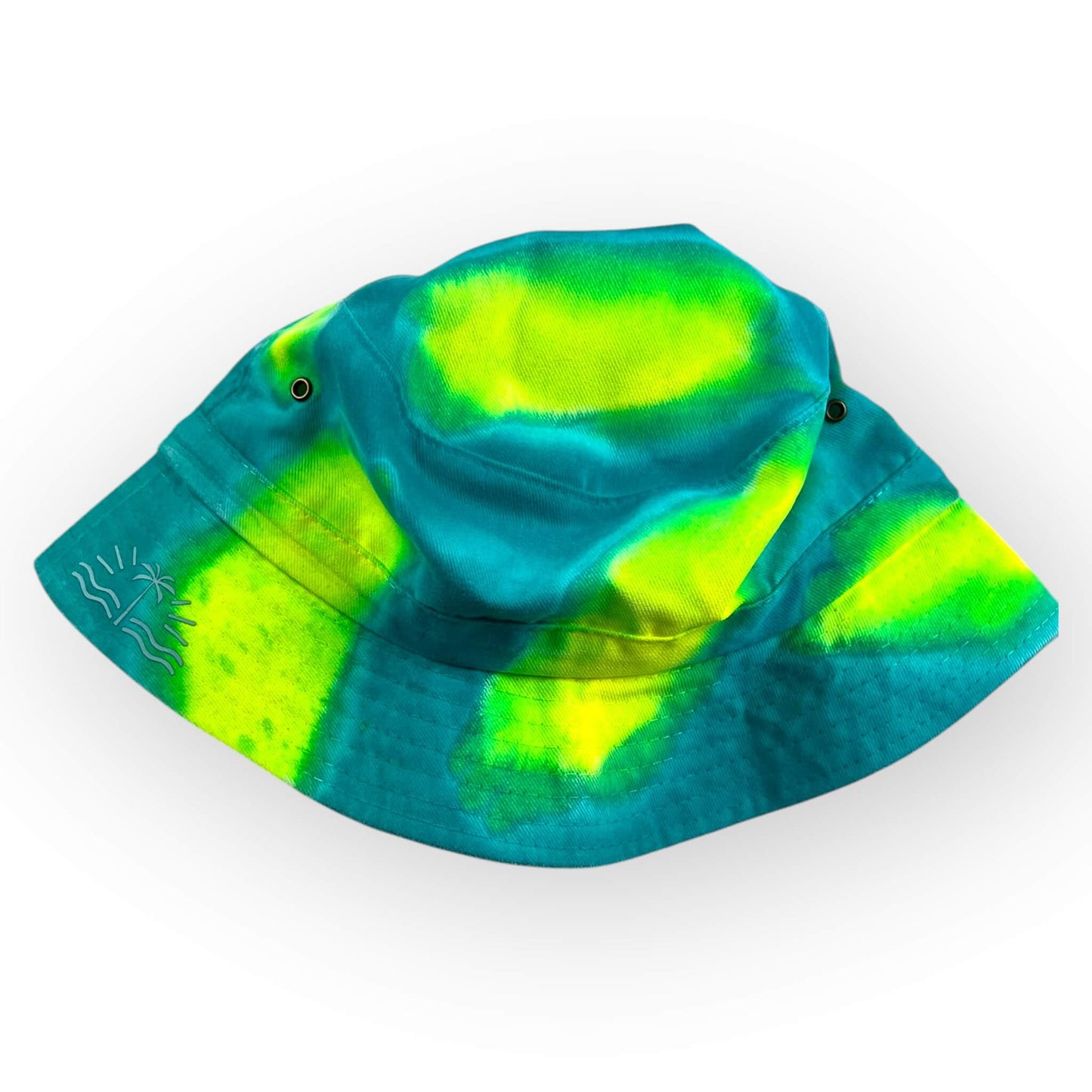 Aqua Yellow Tie Dye Bucket Hat - Older Child / Adult Adjustable