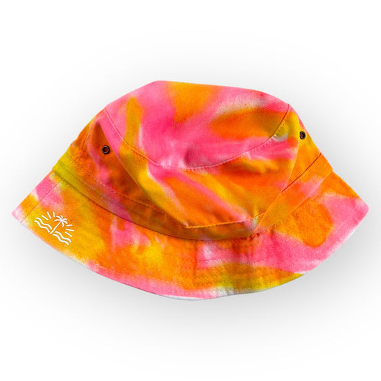 Pink & Yellow Tie Dye Bucket Hat - Older Child / Adult Adjustable