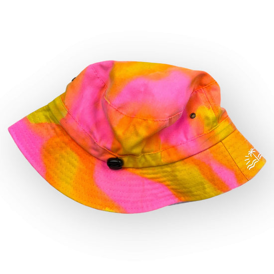 Pink & Yellow Tie Dye Bucket Hat - Toddler / Child Adjustable