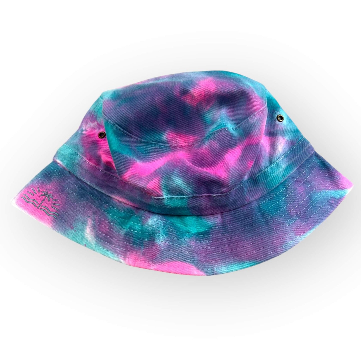 Aqua Pink Tie Dye Bucket Hat - Older Child / Adult Adjustable