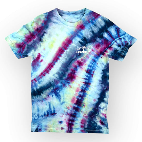 Aqua Blues & Pink Tie Dye Tee - Adult Small