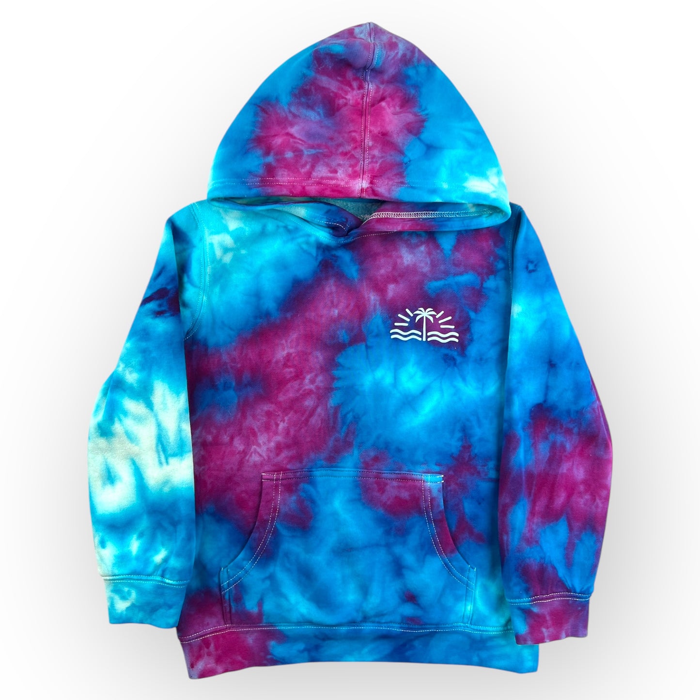 Purple & Turquoise Tie Dye Hoodie Age 8