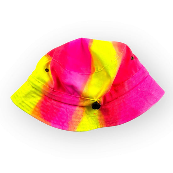 Neon Rainbow Tie Dye Bucket Hat - Older Child / Adult Adjustable