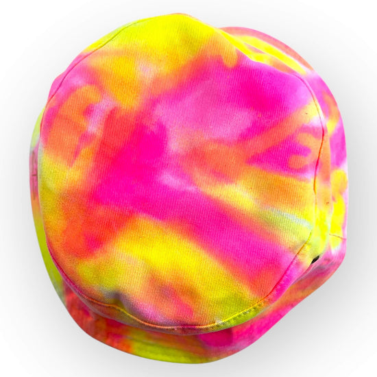 Neon Pink & Yellow Tie Dye Bucket Hat - Older Child / Adult Adjustable