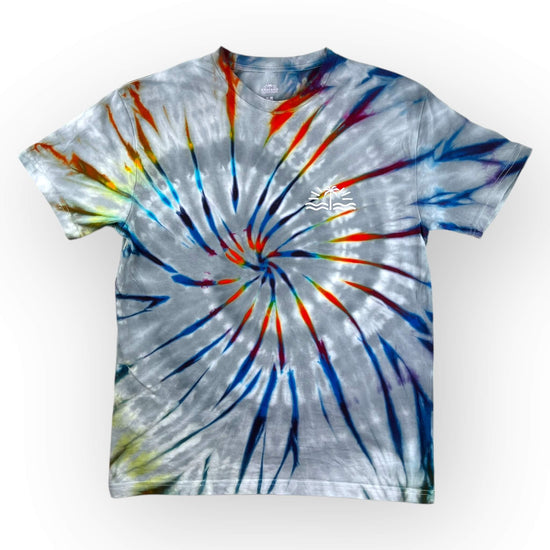 Grey Rainbow Tie Dye Tee - Adults Medium