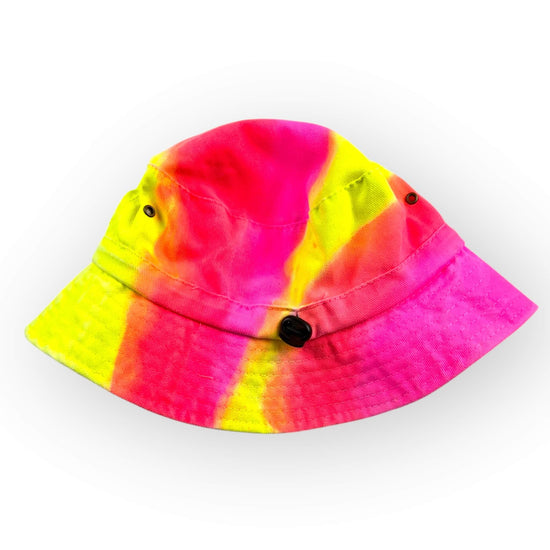 Neon Rainbow Tie Dye Bucket Hat - Toddler / Child Adjustable