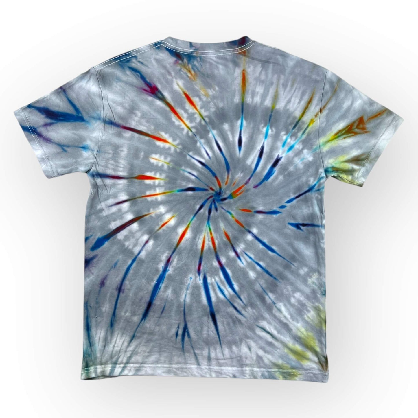 Grey Rainbow Tie Dye Tee - Adults Medium