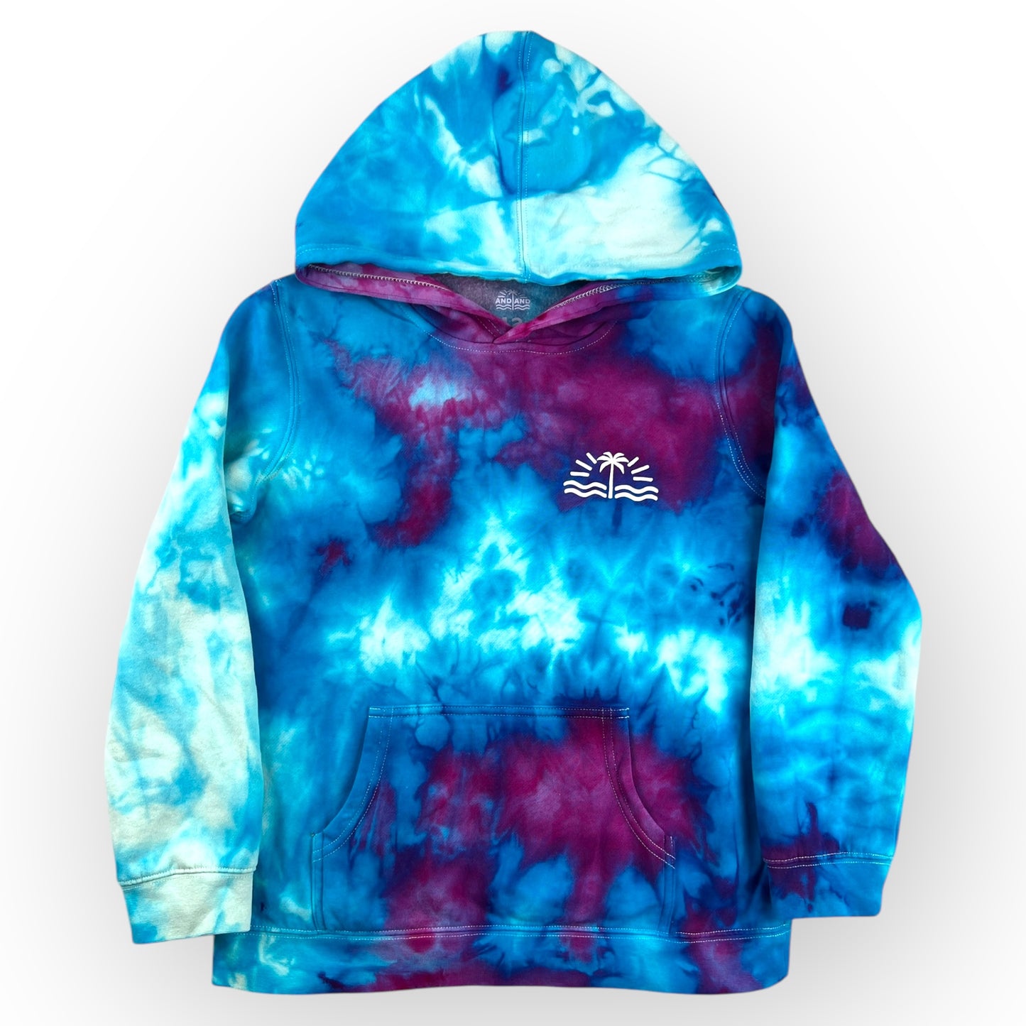 Purple Turquoise Tie Dye Hoodie Age 12