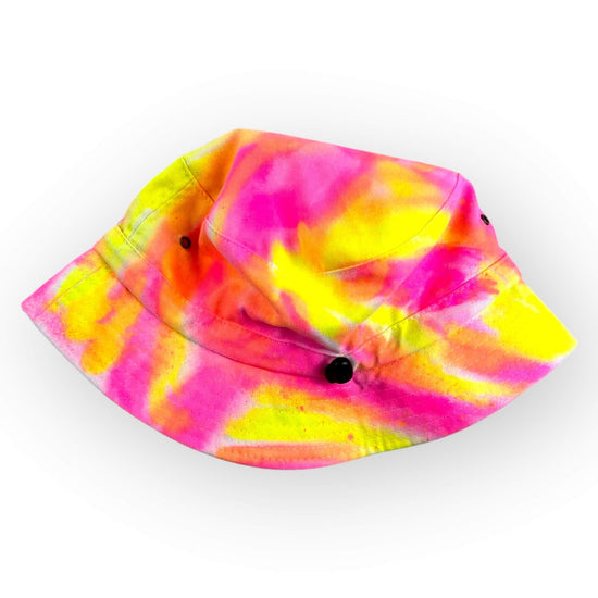 Neon Pink & Yellow Tie Dye Bucket Hat - Older Child / Adult Adjustable