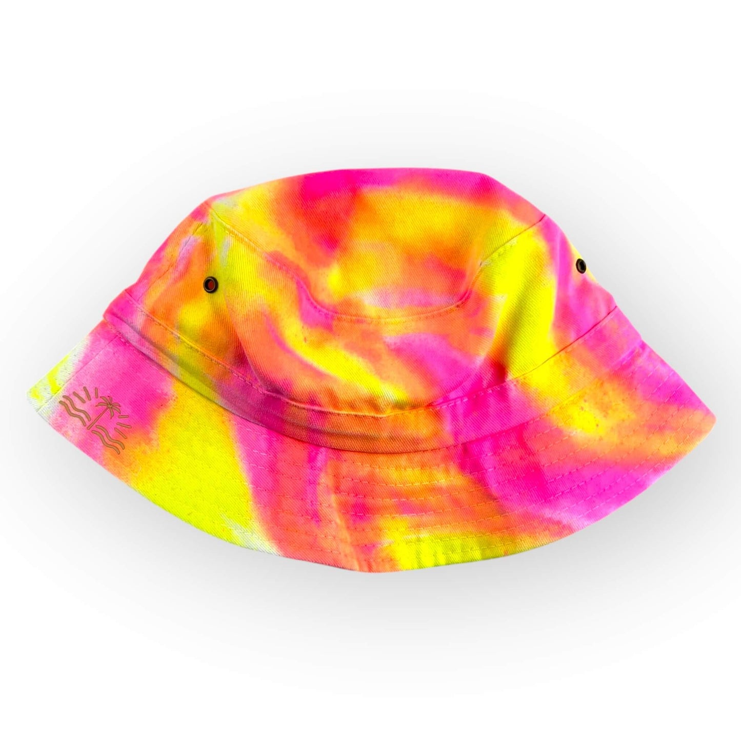 Neon Pink & Yellow Tie Dye Bucket Hat - Older Child / Adult Adjustable