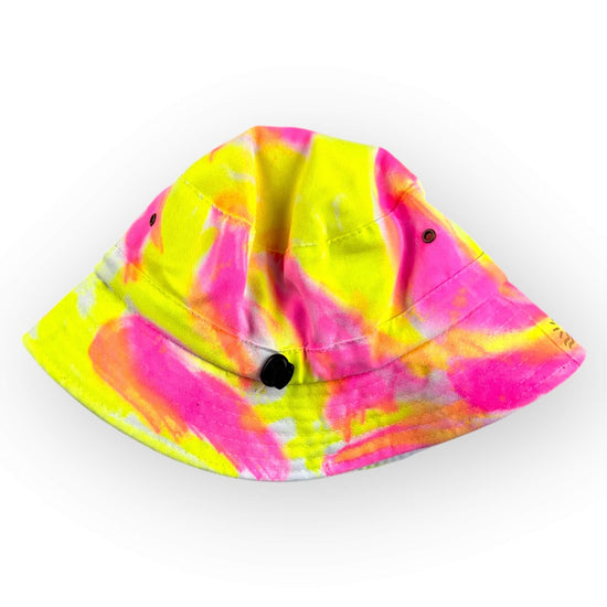 Neon Pink & Yellow Tie Dye Bucket Hat - Toddler / Child Adjustable