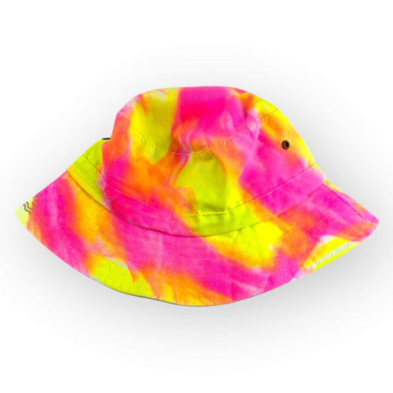 Neon Pink & Yellow Tie Dye Bucket Hat - Toddler / Child Adjustable