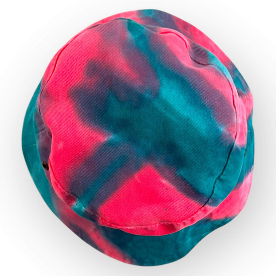 Aqua & Neon Tie Dye Bucket Hat - Toddler / Child Adjustable