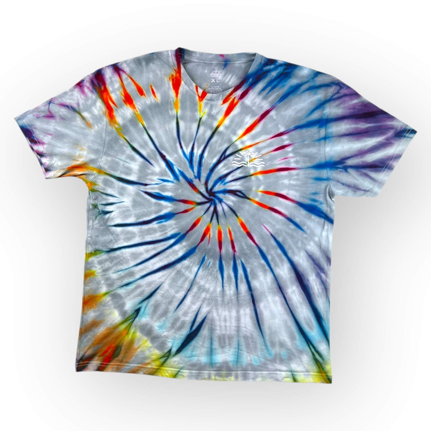 Grey Rainbow Tie Dye Tee - Adult XL