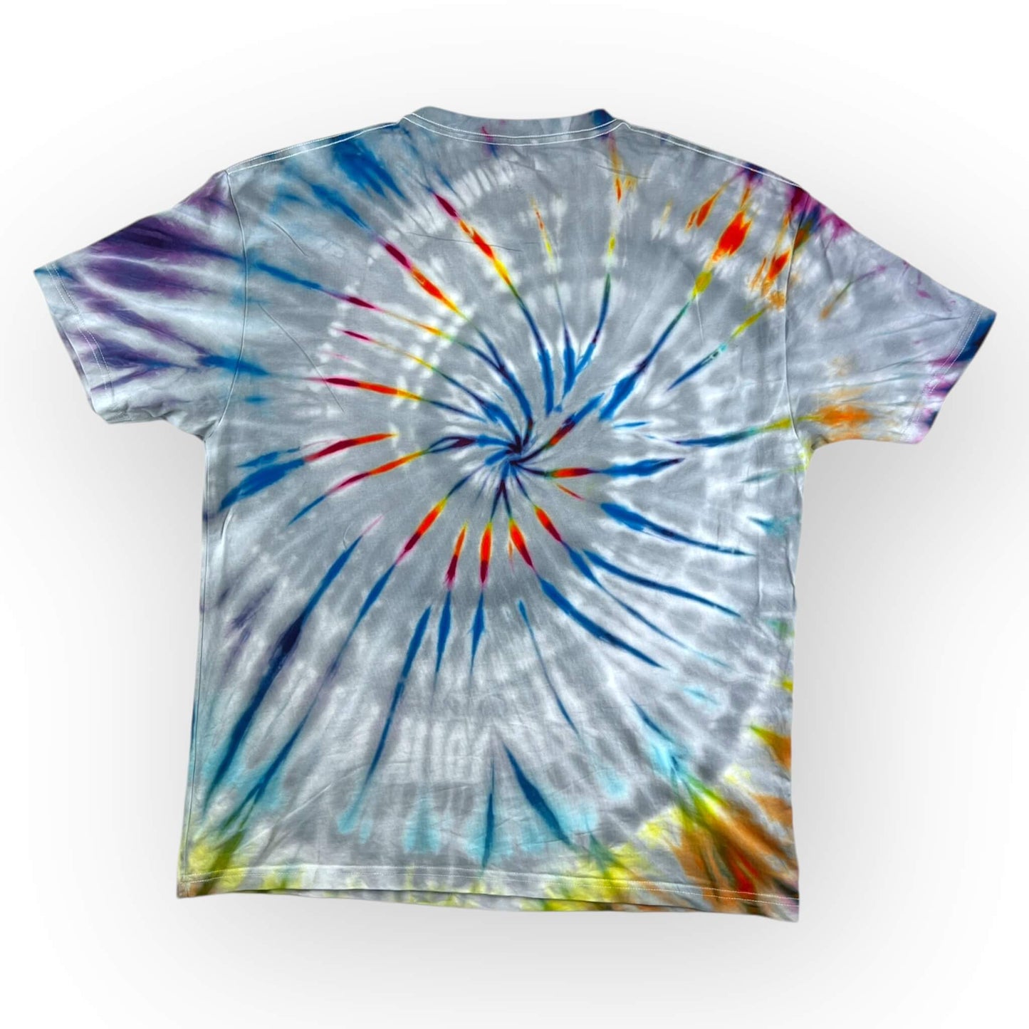 Grey Rainbow Tie Dye Tee - Adult XL