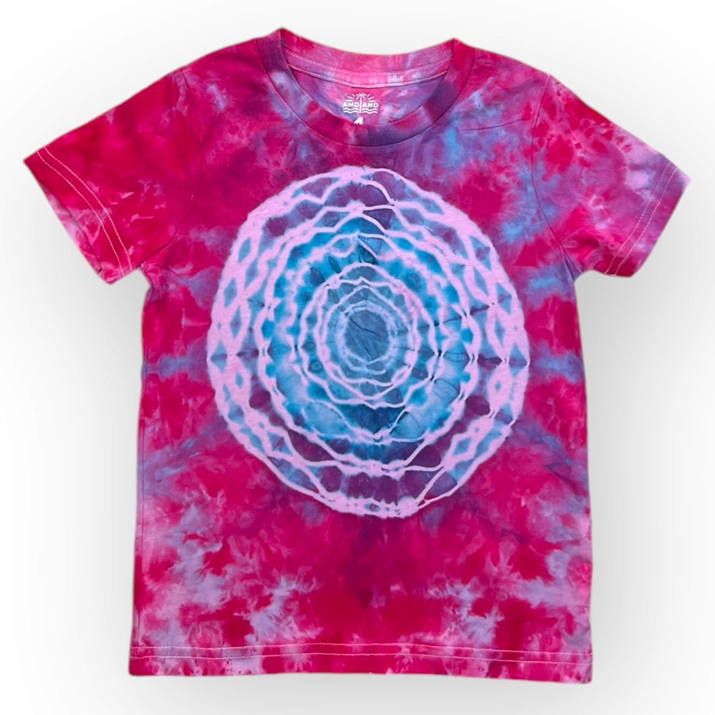 Pinks & Blues Pattern Tie Dye Tee Age 4