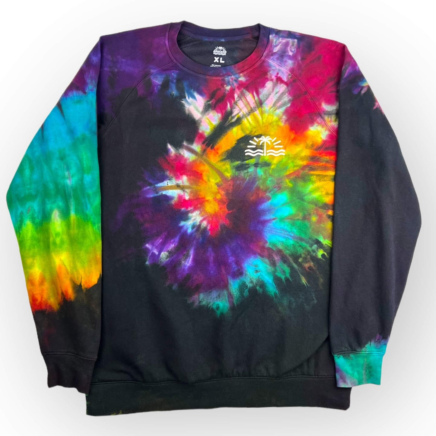 Reverse Rainbow Tie Dye Sweatshirt - Adults XL