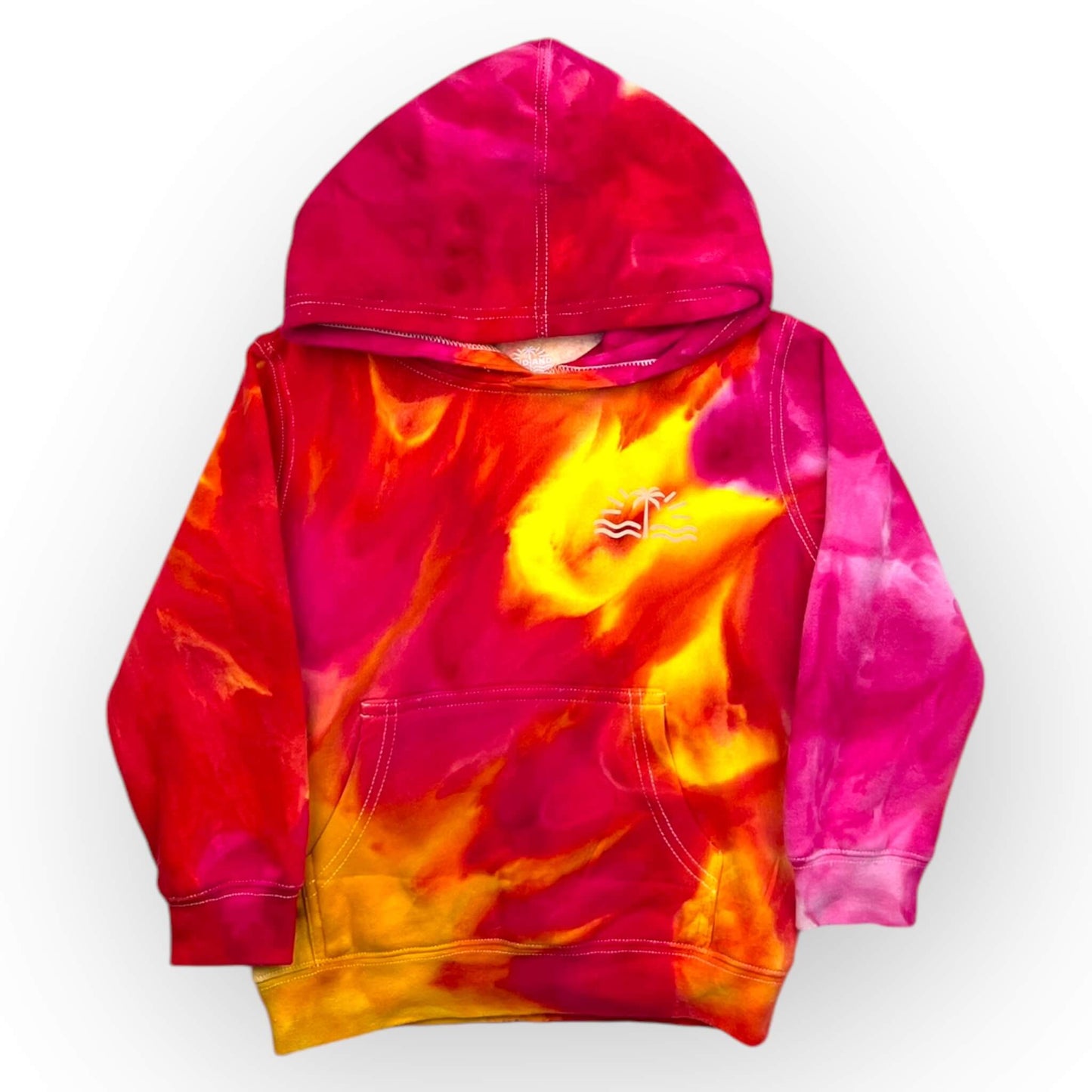 Pink & Yellow Tie Dye Hoodie Age 4