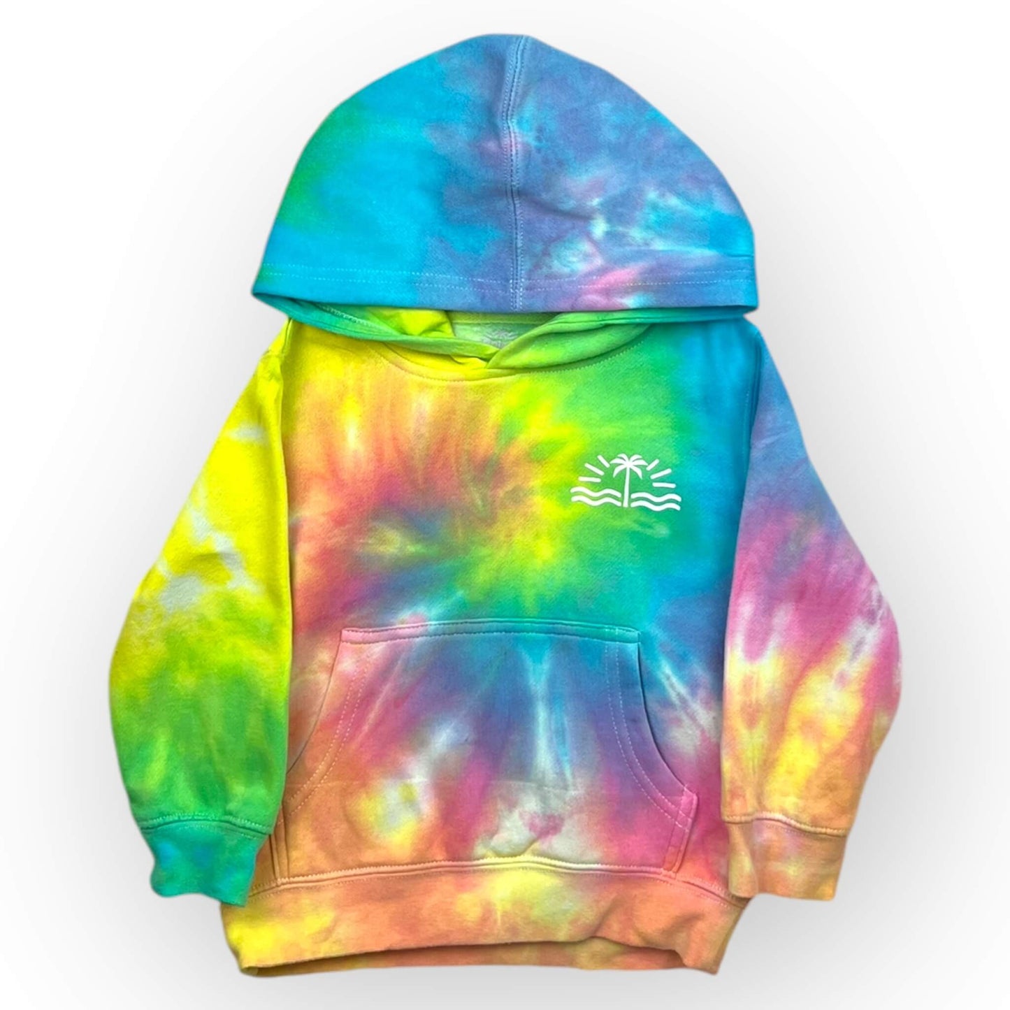 Pastel Rainbow Tie Dye Hoodie Age 2