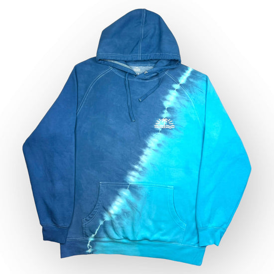 Navy Blue & Turquoise Tie Dye Hoodie - Adults XL