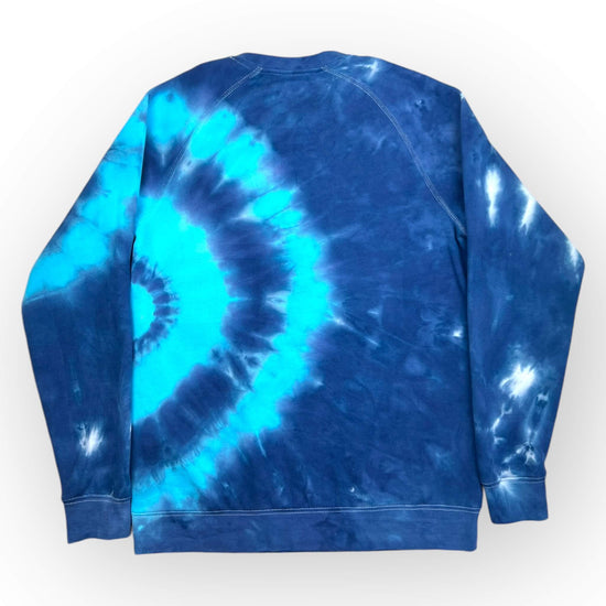 Blue & Turquoise Tie Dye Sweatshirt - Adults Medium