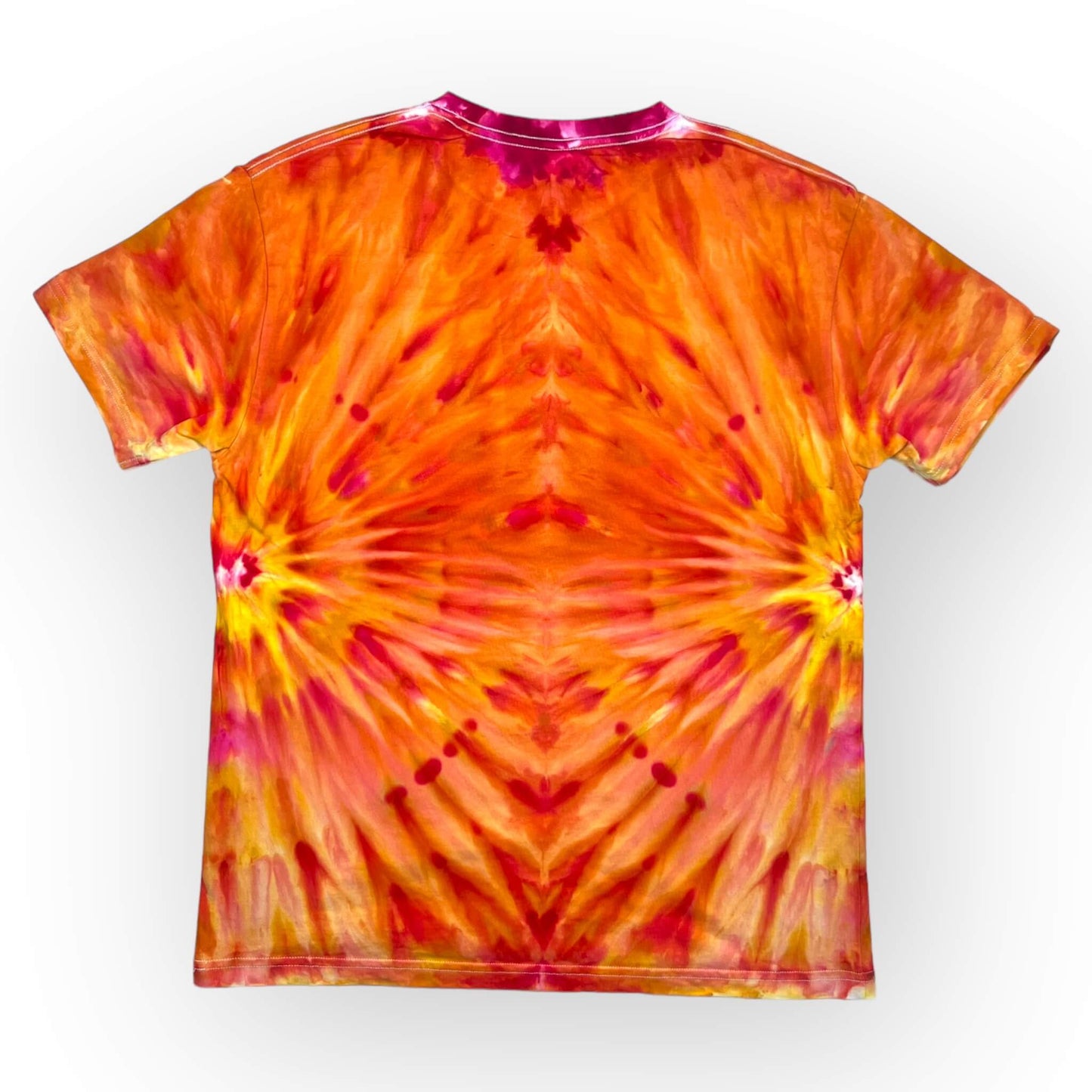 Orange & Pink Tie Dye Tee - Adults Large