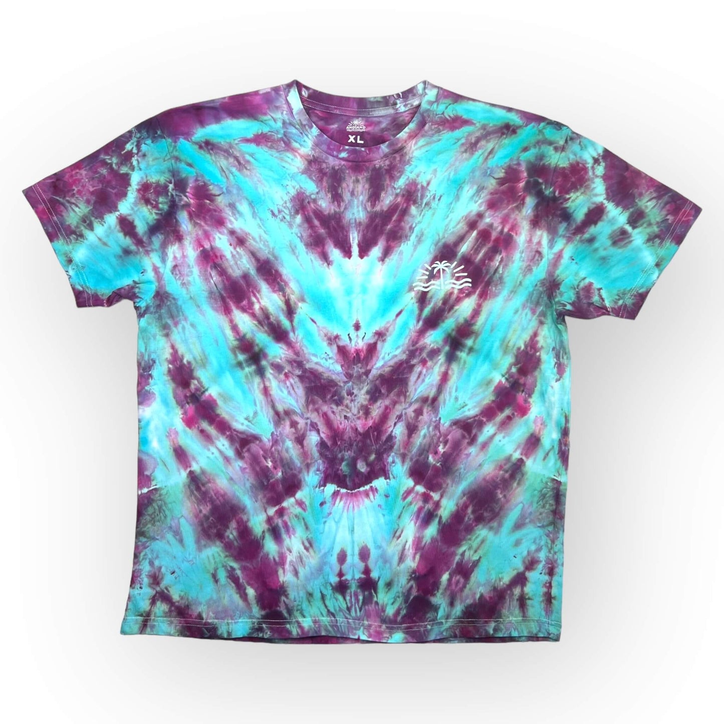 Purple & Aquas Tie Dye Tee - Adult XL