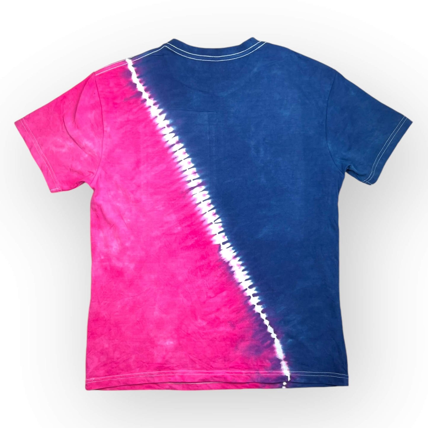 Blue & Pink Tie Dye Tee - Adults Medium