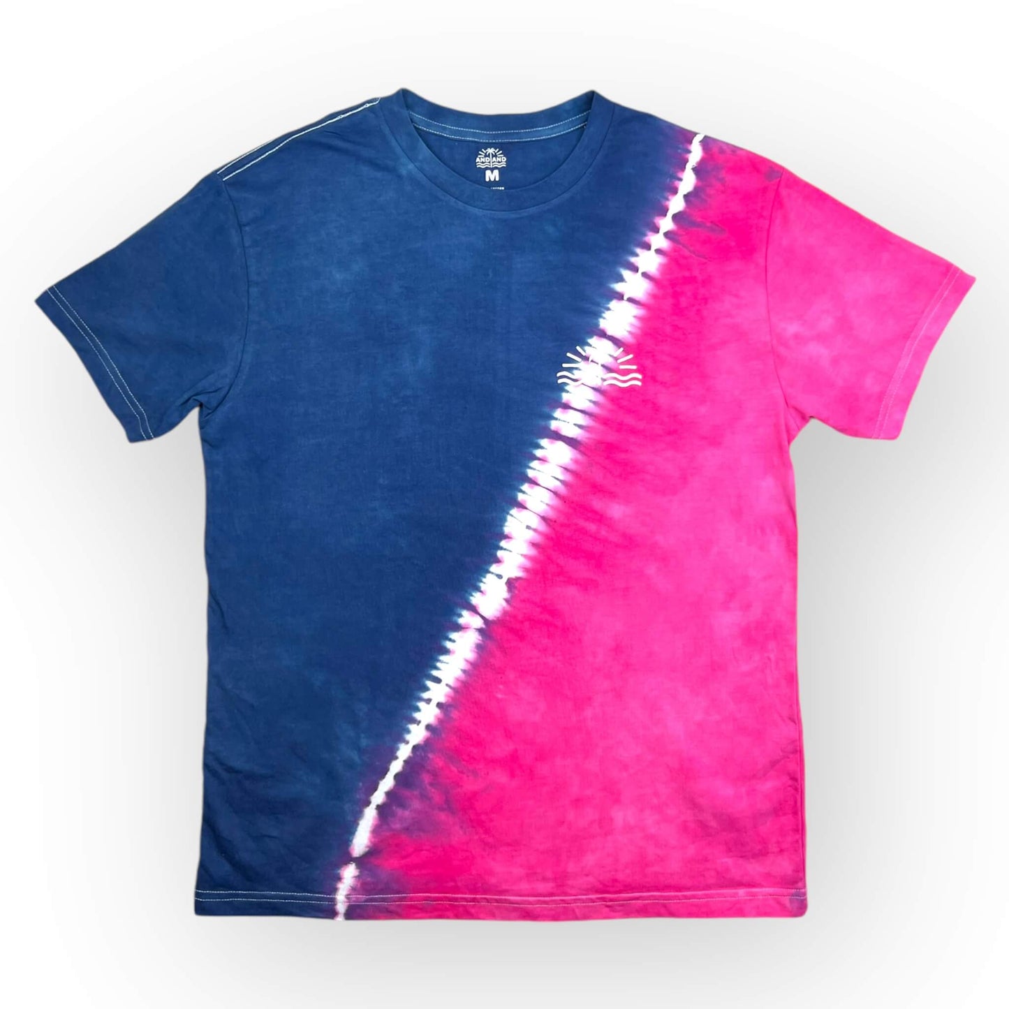 Blue & Pink Tie Dye Tee - Adults Medium