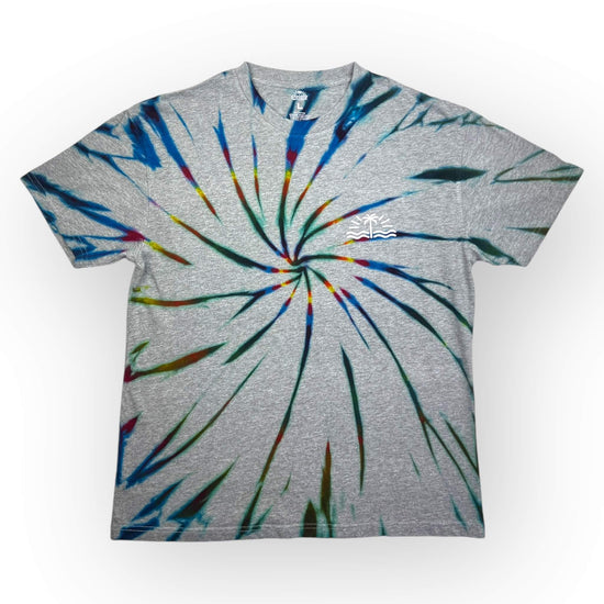 Grey Rainbow Tie Dye Tee - Adults Large