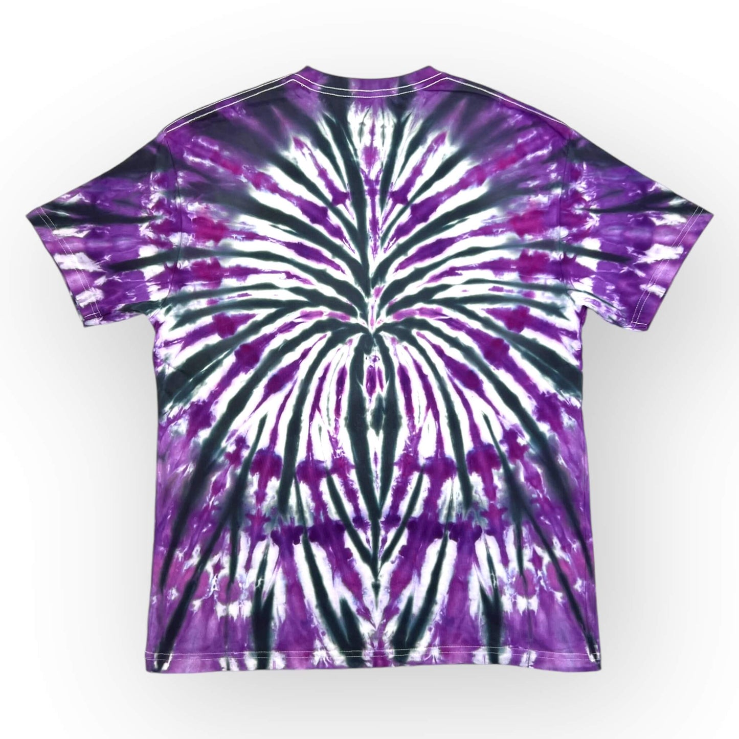 Purple & Black Tie Dye Tee - Adults Large