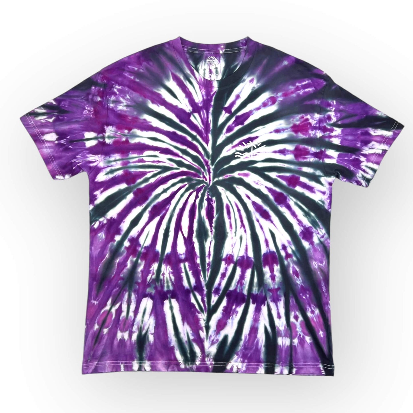 Purple & Black Tie Dye Tee - Adults Large